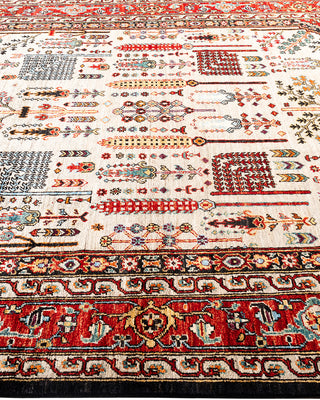 Traditional Hand-Knotted Serapi Beige Area Rug 6' 3" x 9' 1"