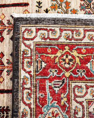 Traditional Hand-Knotted Serapi Beige Area Rug 6' 3" x 9' 1"