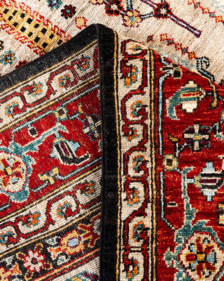Traditional Hand-Knotted Serapi Beige Area Rug 6' 3" x 9' 1"