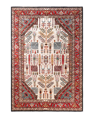 Traditional Serapi Wool Hand Knotted Beige Area Rug 6' 3" x 9' 1"