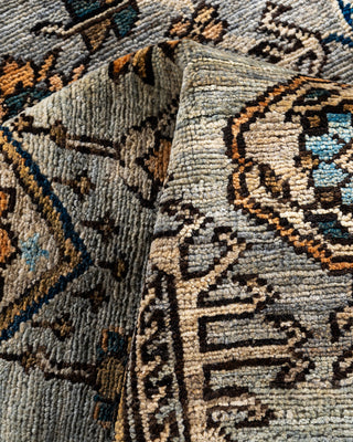 Traditional Hand-Knotted Serapi Gray Area Rug 6' 2" x 8' 11"