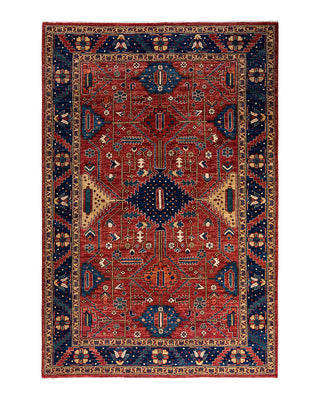 Traditional Serapi Wool Hand Knotted Red Area Rug 6' 1" x 9' 2"