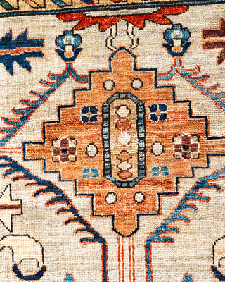 Traditional Hand-Knotted Serapi Beige Area Rug 6' 2" x 8' 7"