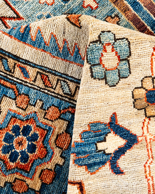 Traditional Hand-Knotted Serapi Beige Area Rug 6' 2" x 8' 7"