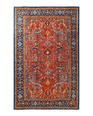 Traditional Serapi Wool Hand Knotted Orange Area Rug 5' 9" x 9' 0"