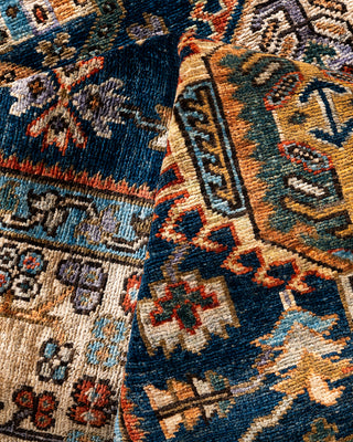 Traditional Hand-Knotted Serapi Blue Area Rug 6' 1" x 8' 11"