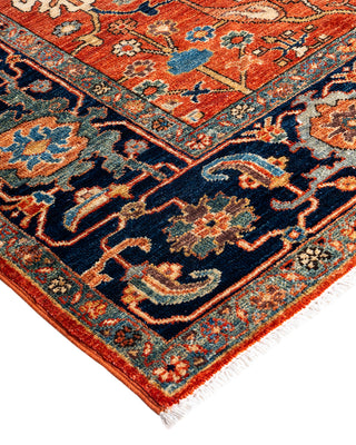 Traditional Hand-Knotted Serapi Orange Area Rug 6' 1" x 9' 1"