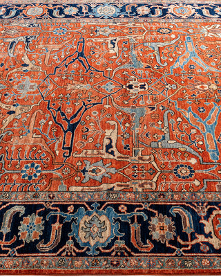 Traditional Hand-Knotted Serapi Orange Area Rug 6' 1" x 9' 1"