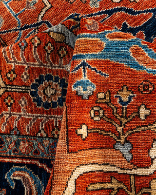 Traditional Hand-Knotted Serapi Orange Area Rug 6' 1" x 9' 1"