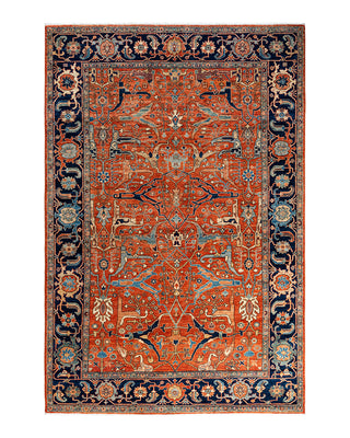 Traditional Serapi Wool Hand Knotted Orange Area Rug 6' 1" x 9' 1"