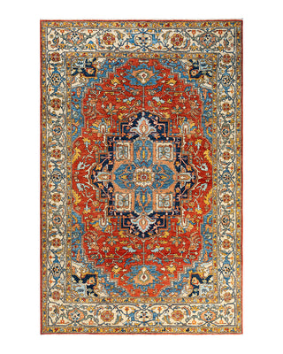 Traditional Serapi Wool Hand Knotted Orange Area Rug 5' 10" x 9' 1"