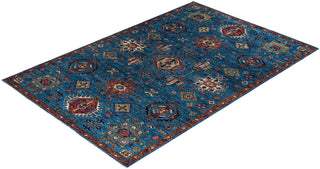 Traditional Serapi Wool Hand Knotted Blue Area Rug 6' 1" x 9' 2"