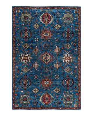 Traditional Serapi Wool Hand Knotted Blue Area Rug 6' 1" x 9' 2"