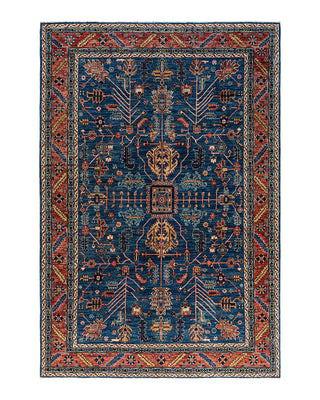 Traditional Serapi Wool Hand Knotted Blue Area Rug 6' 1" x 9' 0"