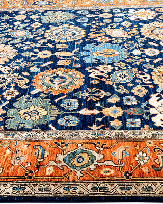 Traditional Hand-Knotted Serapi Blue Area Rug 6' 6" x 9' 7"
