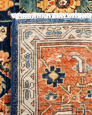Traditional Hand-Knotted Serapi Blue Area Rug 6' 6" x 9' 7"