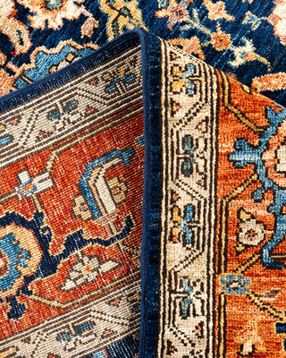 Traditional Hand-Knotted Serapi Blue Area Rug 6' 6" x 9' 7"