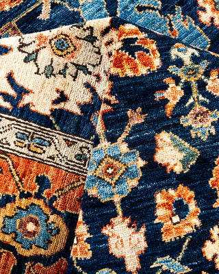 Traditional Hand-Knotted Serapi Blue Area Rug 6' 6" x 9' 7"