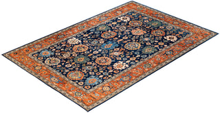 Traditional Hand-Knotted Serapi Blue Area Rug 6' 6" x 9' 7"