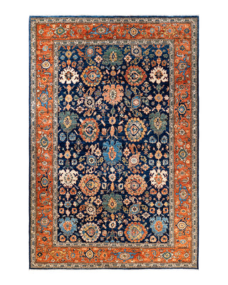 Traditional Serapi Wool Hand Knotted Blue Area Rug 6' 6" x 9' 7"
