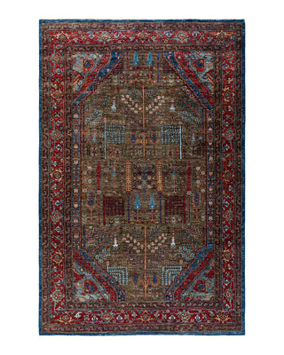 Traditional Serapi Wool Hand Knotted Green Area Rug 5' 10" x 8' 11"