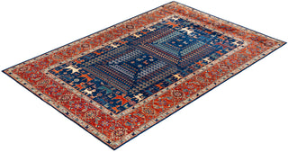 Traditional Hand-Knotted Serapi Blue Area Rug 5' 10" x 8' 10"