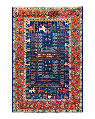 Traditional Serapi Wool Hand Knotted Blue Area Rug 5' 10" x 8' 10"
