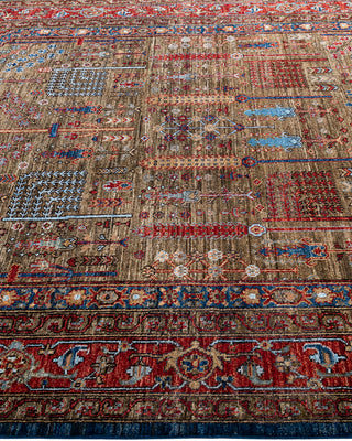 Traditional Hand-Knotted Serapi Green Area Rug 5' 10" x 8' 9"