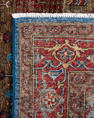 Traditional Hand-Knotted Serapi Green Area Rug 5' 10" x 8' 9"