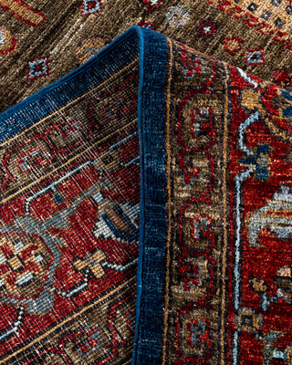 Traditional Hand-Knotted Serapi Green Area Rug 5' 10" x 8' 9"