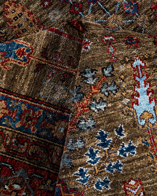 Traditional Hand-Knotted Serapi Green Area Rug 5' 10" x 8' 9"