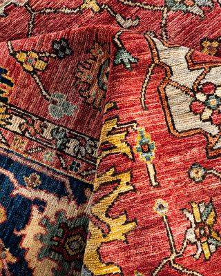 Traditional Hand-Knotted Serapi Pink Area Rug 6' 2" x 9' 1"