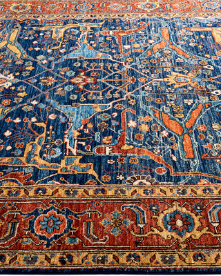 Traditional Hand-Knotted Serapi Blue Area Rug 5' 8" x 8' 9"