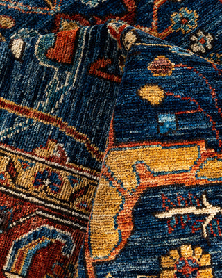 Traditional Hand-Knotted Serapi Blue Area Rug 5' 8" x 8' 9"