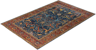 Traditional Hand-Knotted Serapi Blue Area Rug 5' 8" x 8' 9"