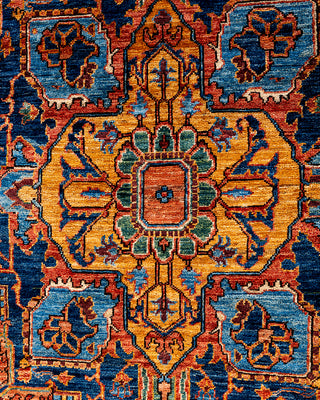 Traditional Hand-Knotted Serapi Blue Area Rug 5' 10" x 9' 1"
