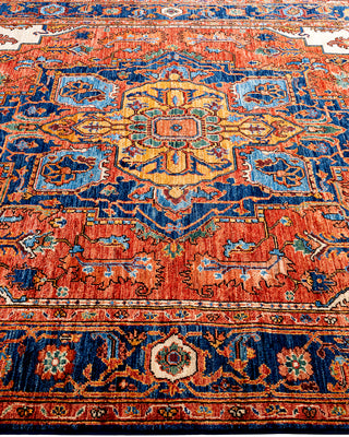 Traditional Hand-Knotted Serapi Blue Area Rug 5' 10" x 9' 1"