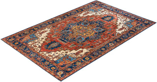 Traditional Hand-Knotted Serapi Blue Area Rug 5' 10" x 9' 1"