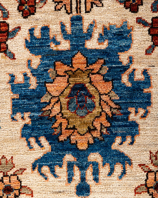 Traditional Hand-Knotted Serapi Beige Area Rug 6' 1" x 9' 0"