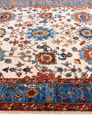 Traditional Hand-Knotted Serapi Beige Area Rug 6' 1" x 9' 0"