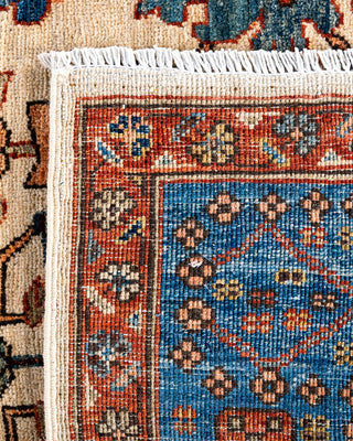 Traditional Hand-Knotted Serapi Beige Area Rug 6' 1" x 9' 0"