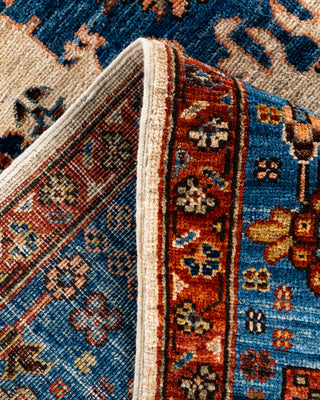 Traditional Hand-Knotted Serapi Beige Area Rug 6' 1" x 9' 0"