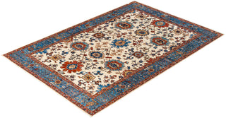 Traditional Hand-Knotted Serapi Beige Area Rug 6' 1" x 9' 0"