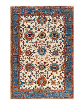Traditional Serapi Wool Hand Knotted Beige Area Rug 6' 1" x 9' 0"