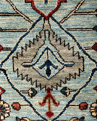 Traditional Hand-Knotted Serapi Light Blue Area Rug 6' 1" x 8' 11"