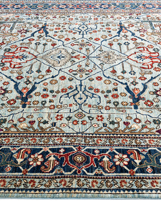 Traditional Hand-Knotted Serapi Light Blue Area Rug 6' 1" x 8' 11"