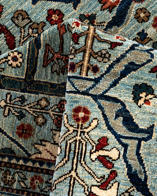 Traditional Hand-Knotted Serapi Light Blue Area Rug 6' 1" x 8' 11"