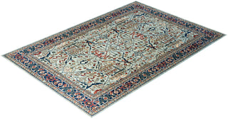 Traditional Hand-Knotted Serapi Light Blue Area Rug 6' 1" x 8' 11"