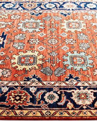 Traditional Serapi Wool Hand Knotted Orange Area Rug 4' 0" x 5' 11"