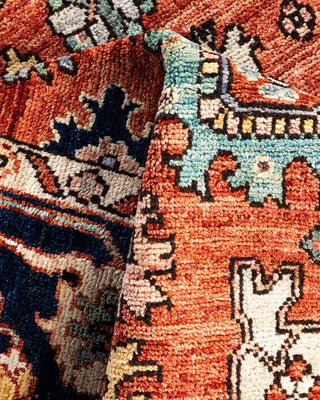 Traditional Hand-Knotted Serapi Orange Area Rug 4' 0" x 5' 11"